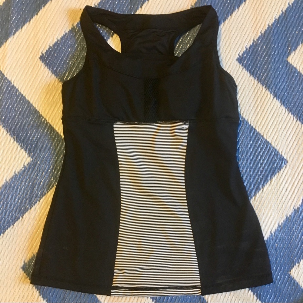 MSP Workout Tank Sleeveless Shirt Small Black Whit